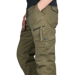 Men's Pants Overalls Cargo Spring Autumn Casual Multi Pockets Trousers Streetwear Army Straight Slacks Military Tactical 221117