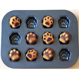 Baking Moulds 12 Cavity Cat Head Shape Cake Mold Bread Mousse Cheesecake Cup Muffin s Home DIY Kitchen Accessories 221118