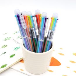 Gel Pens 50 Pcs Creative Beauty Transparent 6 Colour Ballpoint Graffiti Children Students Ball Point Wholesale Factory 221118