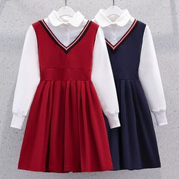 Girls Dresses School Uniform Teenagers for Clothes Kids Dress Baby Children Clothing Vestidos Spring Costume 6 8 10 12 Y Years 221117