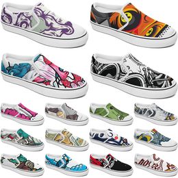 Custom Shoes Slip-on Canvas Shoe Customised Sneakers Men Women Blue Red Green Classic Custom Comfortable Low Platform Sneaker color67