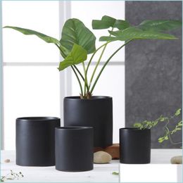 Planters Pots Dumb Light Flowerpot Brief Design Ceramics Minimalism Home Decorations Eco Friendly Fashion Style Flower Pots 10 5Xc Dhm0H