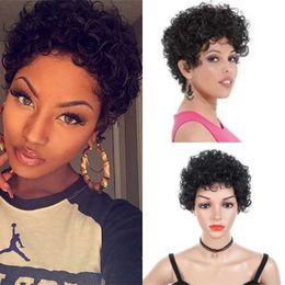 Women's Wigs Explosion Outside Small Curly Short Hair ffy Black