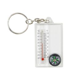 Outdoor Portable Compass Keychains Thermometer Compass Pendant Key Chain Keyring Camping Tools