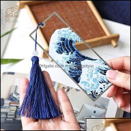 Bookmark Bookmark Desk Accessories Office School Supplies Business Industrial Creative Vintage Metal Hokusai The Great Wave Off Kana Dhx0D