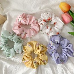 Korean Sweet Elastics Hairband Floral Scrunchies for Women Girl Ponytail Holder Hair Rope Hair Accessoires