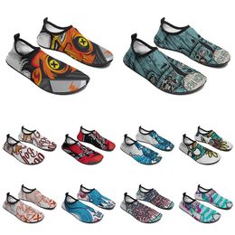 men women custom water shoes cartoon animal design diy word black white blue red Colour mens trainer 113