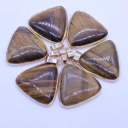 Pendant Necklaces Trendy 10 Pcs Light Yellow Gold Color Geometric Tiger Eye Stone For Gift Red Agates Jewelry