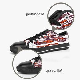 GAI Men Women DIY Custom Shoes Low Top Canvas Skateboard Triple Black Customization UV Printing Sports Sneakers Houzi 166-32
