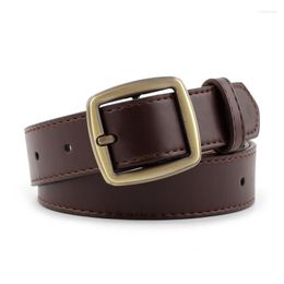 Belts Retro Belt Women Classic PU Leather Waistband Fashion Alloy Square Pin Buckle With Women's Clothing Black Brown