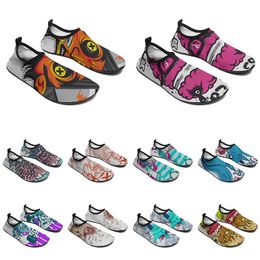 HBP Non-Brand men women custom water shoes cartoon animal design diy word black white blue red color mens trainer 082