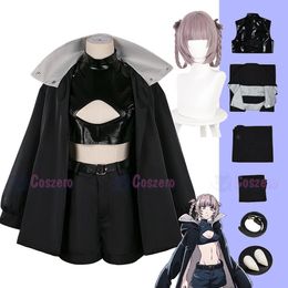 أزياء أنيمي Nanakusa Nazuna Cosplay Call of the Night Costume Wig Black Cloak Stake Sheet Sters Outs Yofukashi No Uta Women 221118