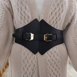 Belts Fashion Women Stretch Extra Wide Girdle High Quality PU Leather Belt Decorative Shirt Dress Sweater Adornment Waistband