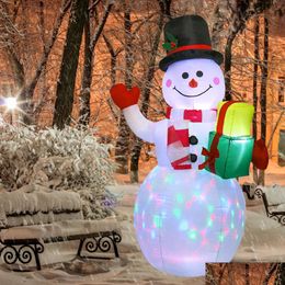 Christmas Decorations Led Light Inflatable Model Christmas Snowman Colorf Rotate Airblown Dolls Toys For Household Parties Accessori Dhgj1