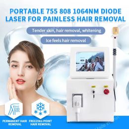 Home Beauty Instrument 755 808 1064nm Ice Hand Laser Diode Hair Removal Machine 808nm For All Colour Skin