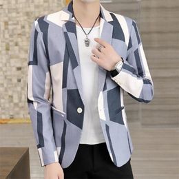 Mens Suits Blazers Suit Slim Fashion Coat printing trend tops 221117