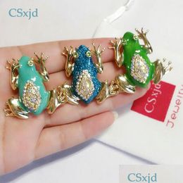 Pins Brooches Pins Brooches Csxjd Cute Frog Rhinestone Enamel Vintage Brooch Scarves Buckle Accessories Drop Delivery Jewellery Dh7Xq