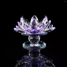 Candle Holders Crystal Glass Lotus Flower Tealight Holder Clear Wedding Decoration