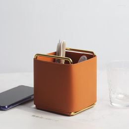 Storage Boxes Nordic Leather Simplicity Pen Holder Office Creative Remote Control Women's Dresser Cyber Celebrity Style Desktop Box