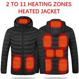 Men's Down Parkas Heated Vest Jacket Washable Usb Charging Hooded Cotton Coat Electric Heating Warm Outdoor Camping Hiking 221117