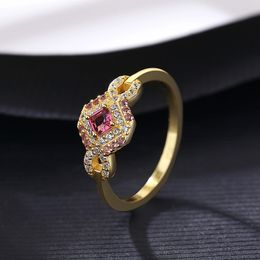 New micro set zircon s925 silver bow ring women jewelry European fashion luxury plated 18k gold exquisite ring accessories gift