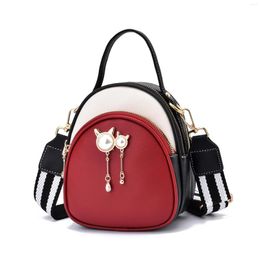 Evening Bags Trend Fashion Campus Fresh And Sweet Beauty Backpack Waterproof PU Leather Simple College Wind Bag Youth Girl Hair Earrings