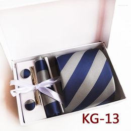 Bow Ties Stripes Cufflinks Alloy Tie Clip In A Gift Box For Groomsmen Man Accessories