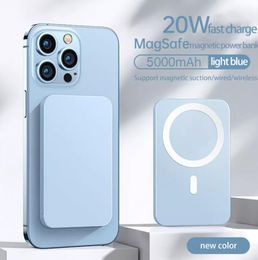 Powerbanks für Mobiltelefone mit großer Kapazität, schlankes, tragbares Schnellladegerät PD20W, magnetisches Mini-Wireless-Ladegerät