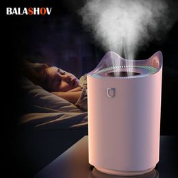 Essential Oils Diffusers USB Air Humidifier 3L Double Nozzle Oil With LED Light Ultrasonic Aroma Home Car Purifier Mist Maker 221118