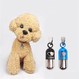 Dog Tag Id Card Antilost Pet Identity Card Tube Dog Cat Id Tags Address Label Storage Capse With Love Letter Pattern Drop Delivery H Dhjef