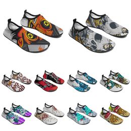 men women custom water shoes cartoon animal design diy word black white blue red Colour mens trainer 029