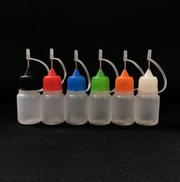 5ml LDPE Needle Plastic Dropper Bottle With Screw Metal Needle Caps for E liquid Nail Polish