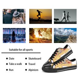 men women DIY custom shoes low top Canvas Skateboard sneakers triple black customization UV printing sports sneakers kele259