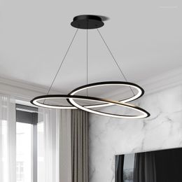 Pendant Lamps Modern LED Light For Dining Room Kitchen Living Bedroom Simple Design Ceiling Chandelier Smart Remote Hanging Lamp
