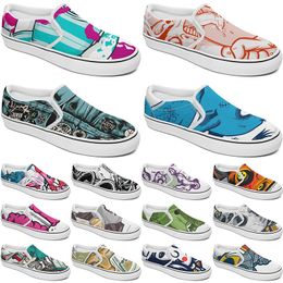 Custom Shoes Slip-on Canvas Shoe Customised Sneakers Men Women Blue Red Green Classic Custom Comfortable Low Platform Sneaker color63