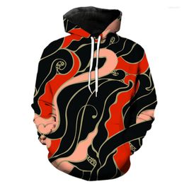 Men's Hoodies Abstract Geometric Pattern 3D Print Hoodie Men Women Fashion Casual Oversized Hip Hop Streetwear