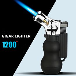 Creative Torch Turbine Gas Lighter Jet Powerful Gun Lighter Butane Iated Windproof Lighter Welding Kitchen BBQ Household Tool