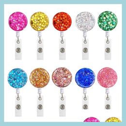 Other Office School Supplies 10 Colours Badge Reel Retractable Pl Creativity Id Badges Holder With Clip Office Supplies Drop Delive Dhym1