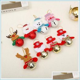 Christmas Decorations Christmas Ornament Bells Santa Snowman Elk Bear Xmas Tree Jingle Door Hanging Pendants Home New Year Party Hol Dh8Y2