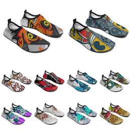 women custom men water shoes cartoon animal design diy word black white blue red color mens trainer 033