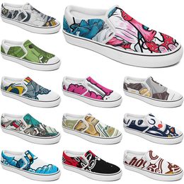 Custom Shoes Slip-on Canvas Shoe Customised Sneakers Men Women Blue Red Green Classic Custom Comfortable Low Platform Sneaker color20