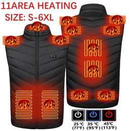 Men's Vests 11 Areas Heated Jacket Mens Women Electric Heating Thermal Warm Winter Clothes Self 221117