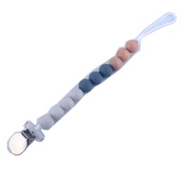 5 Colors Silicone Wood Bead Pacifier Holders Newborn Nipple Teether Chains Anti-drop chain Pacifier Clip Baby Teething dummy clips 2624 E3