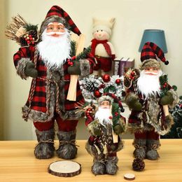 Christmas Decorations 304560cm Large Santa Claus Dolls Ornaments Standing Figurine Doll Home Decoration Kids Gift 221117