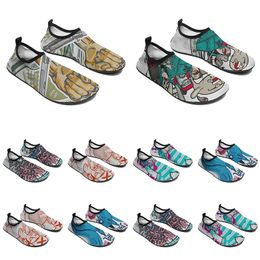 men women custom water shoes cartoon animal design diy word black white blue red Colour mens trainer 151