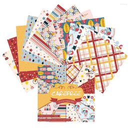 Confezione regalo Materiale per album di ritagli multicolore Set di carta 12 disegni Decorativo su un lato da 6x6 pollici per la creazione di cartoline