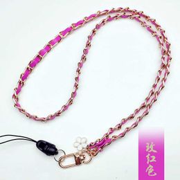 Cell Phone Straps Charms New chain wear leather mobile lanyard metal multi-purpose hanging neck pendant key rope wholesale