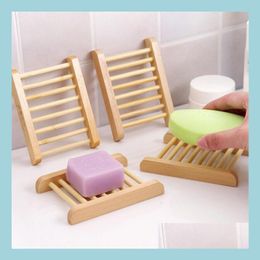 Soap Dishes Portable Soap Dishes Natural Wood Tray Storage Bath Shower Plate Home Bathroom Wash Holder Drop Delivery 2021 Garden Acce Dhlhm