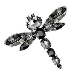 Pins Brooches Pins Brooches Enamel Wing Crystal Dragonfly Large Brooch Fashion Party Banquet Costume Accessories Wedding Jewellery Fo Dhahb