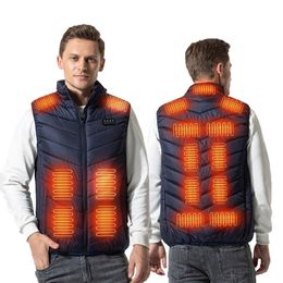Men's Vests 1317 Areas Heated Men USB Heating Winter Electrical Jacket Outdoor Hunting Waistcoat Hiking Plus Size 6XL 221117